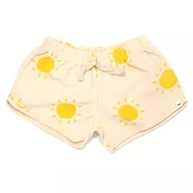 Baby Girls Cotton Terry Track Shorts Sunshine Print Natural