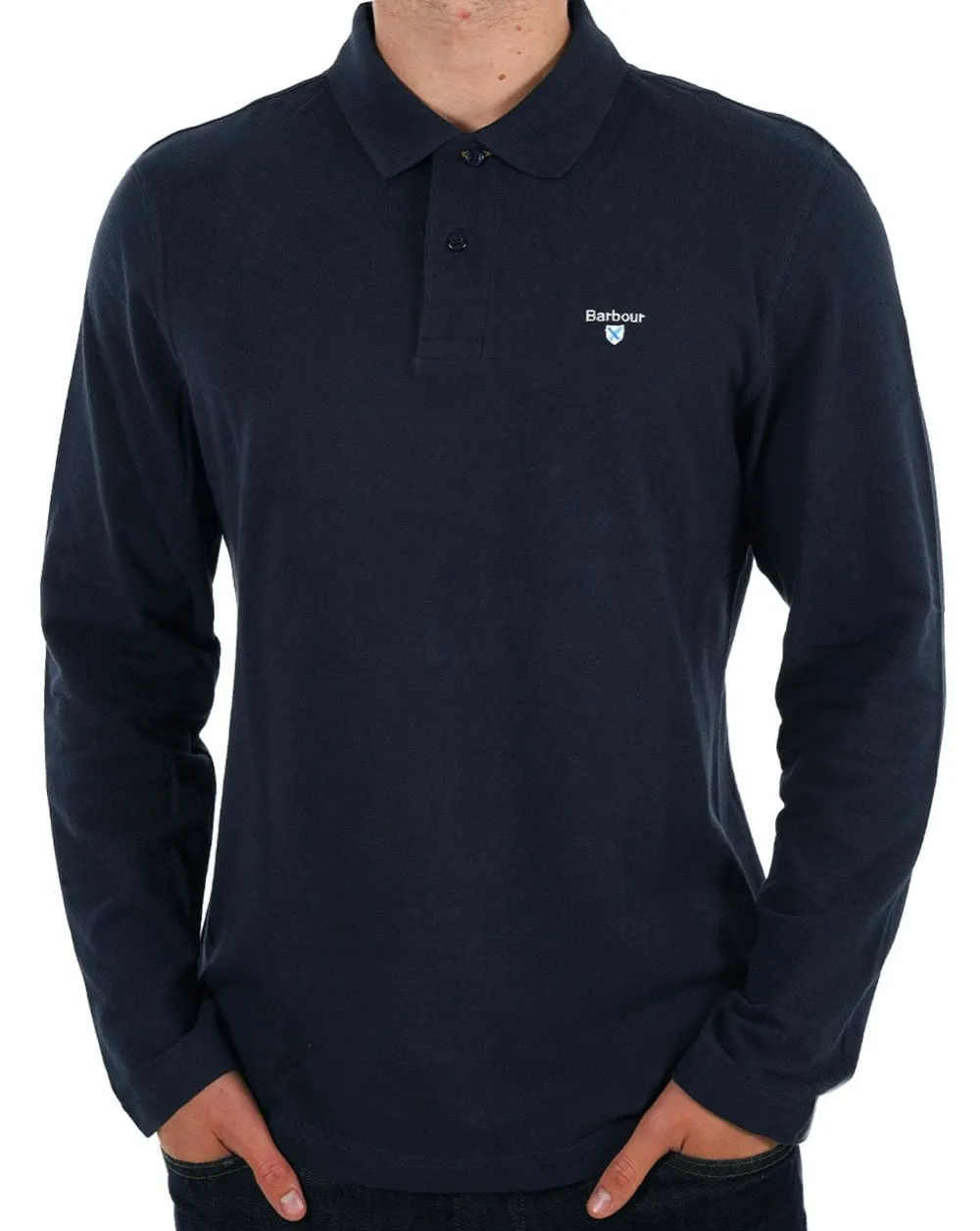 Barbour Navy Long Sleeve Polo Original Sports