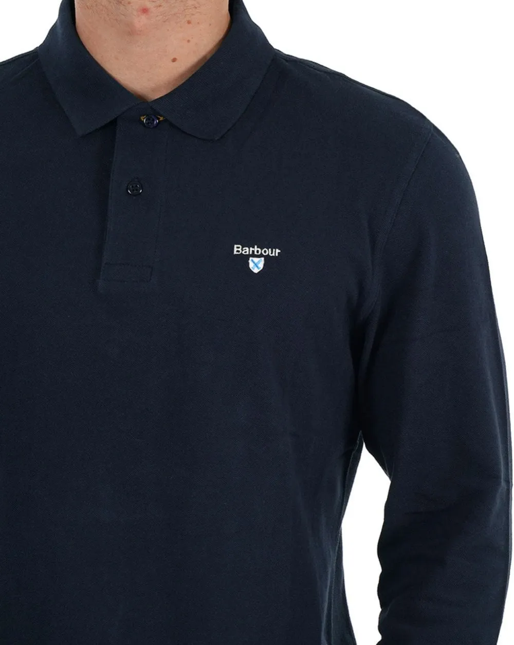 Barbour Navy Long Sleeve Polo Original Sports