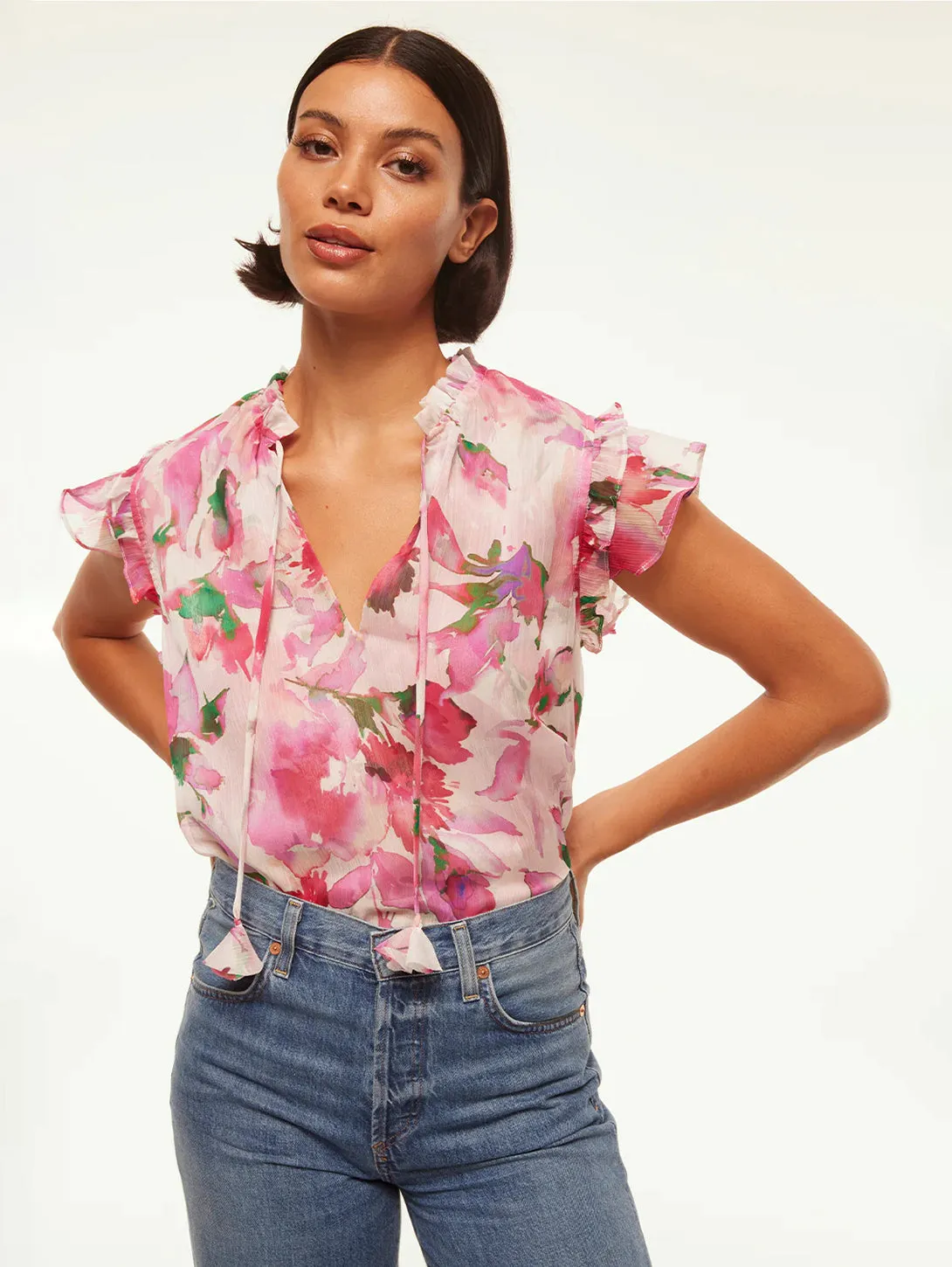 Garden Fuchsia Basia Blouse