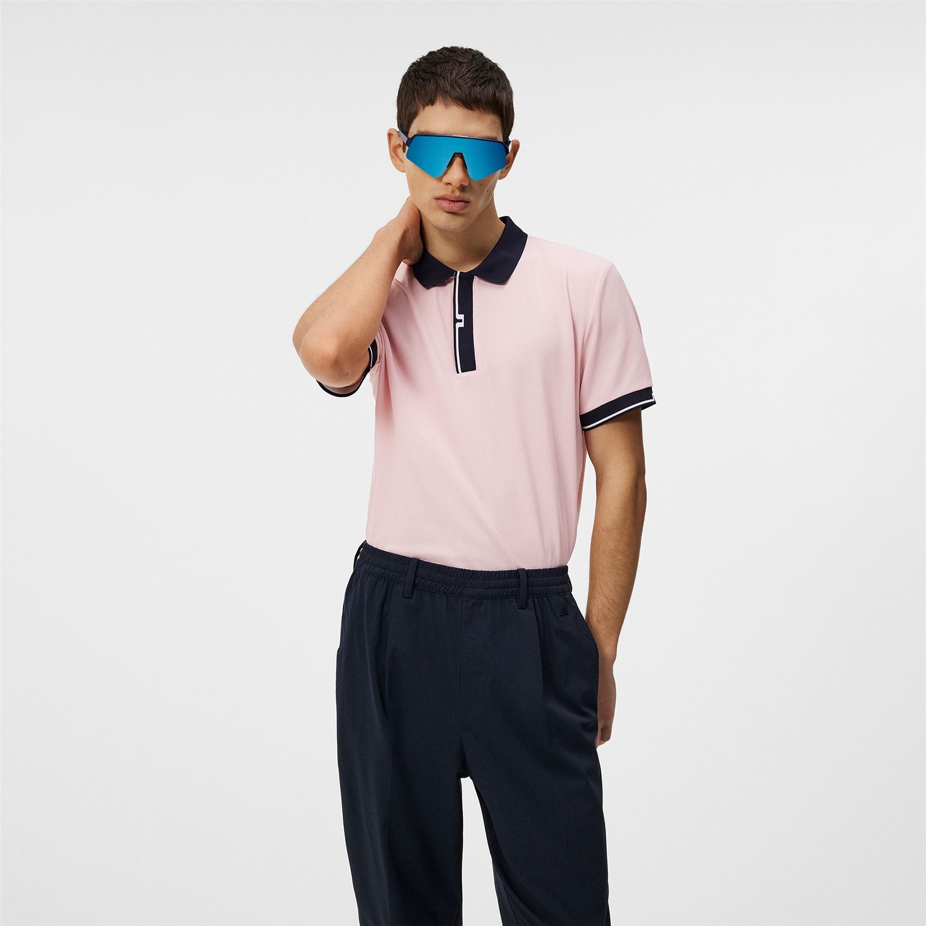 Bay Slim Fit Sport Pique Polo in Powder Pink - Buy Online SS24