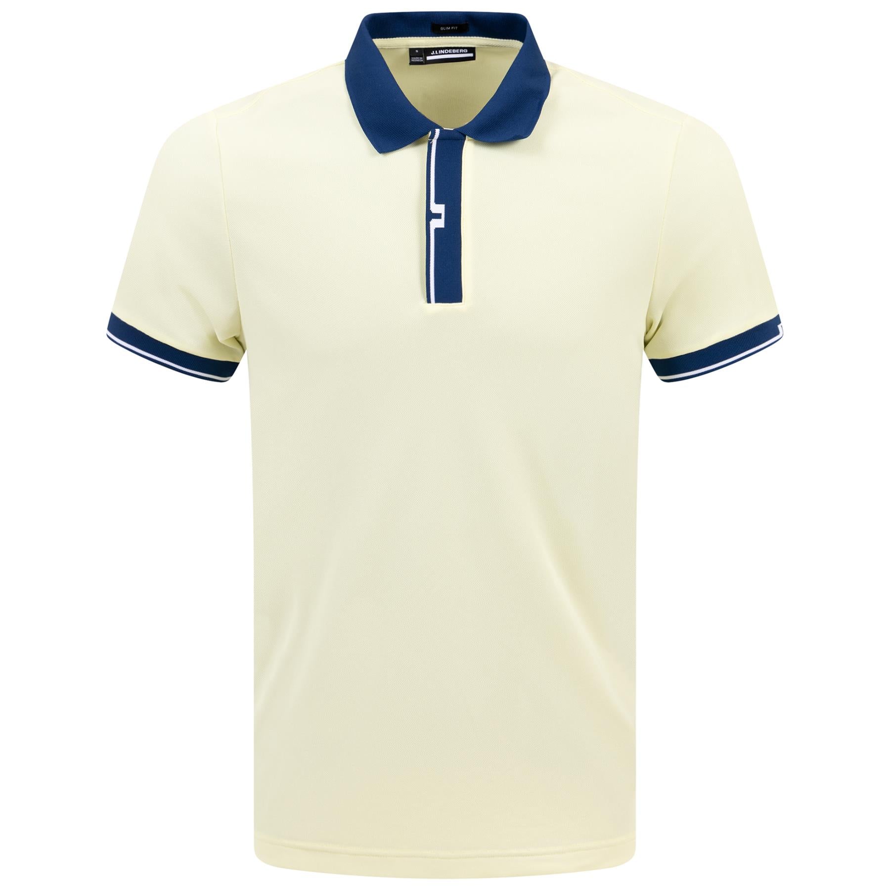 Bay Slim Fit Sport Pique Polo Wax Yellow - SS24 - Bay Slim Fit Yellow Pique Polo - SS24