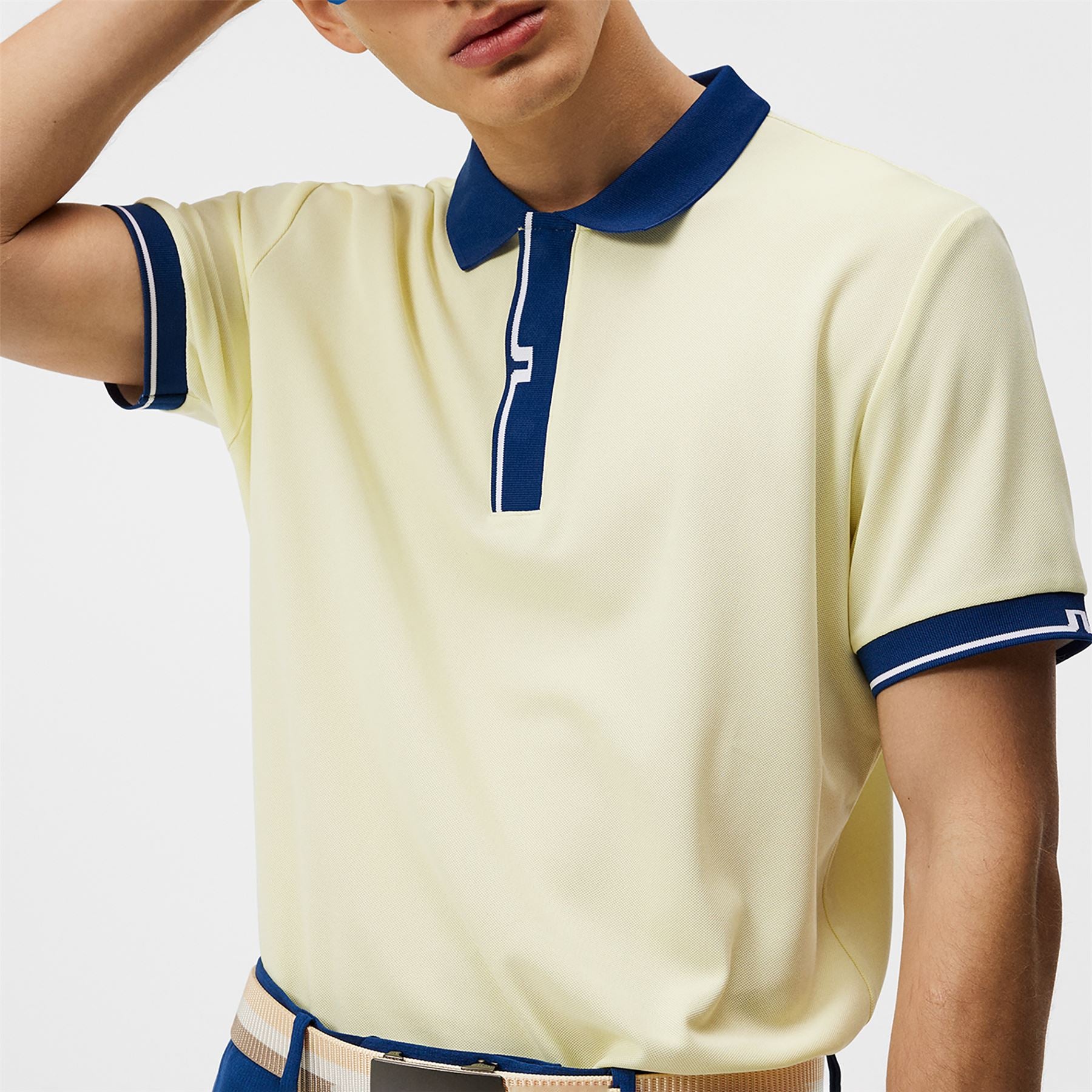 Bay Slim Fit Sport Pique Polo Wax Yellow - SS24 - Bay Slim Fit Yellow Pique Polo - SS24