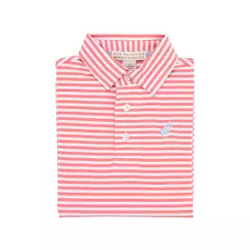 Beaufort Bonnet Company - Parrot Cay Coral Stripe & Buckhead Blue Short Sleeve Prim & Proper Polo