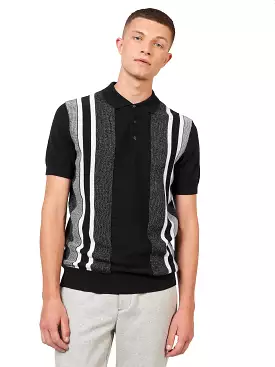 Ben Sherman Birdseye Stripe Knit Polo Shirt for Men