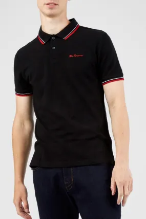 Ben Sherman Casual Short Polo Shirt Black