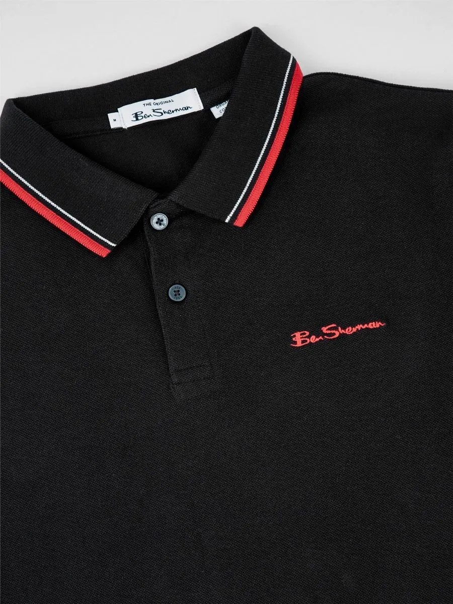 Ben Sherman Casual Short Polo Shirt Black