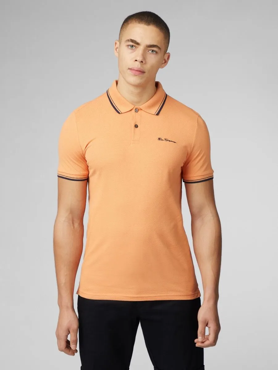 Ben Sherman Casual Short Polo Shirt Copper Orange