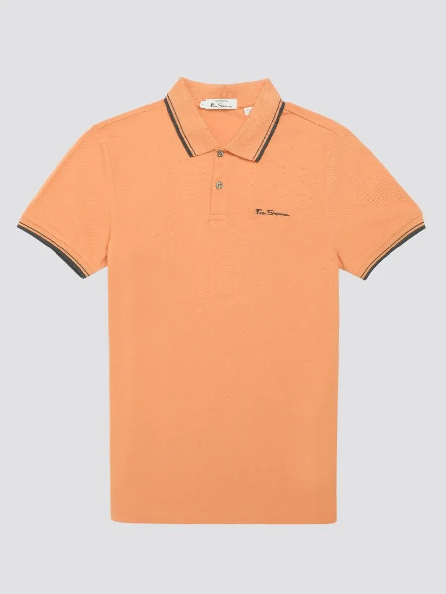 Ben Sherman Casual Short Polo Shirt Copper Orange