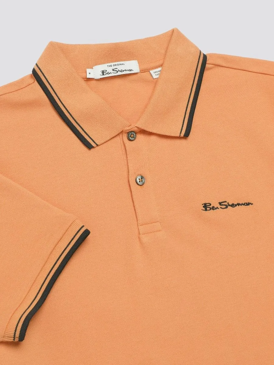 Ben Sherman Casual Short Polo Shirt Copper Orange