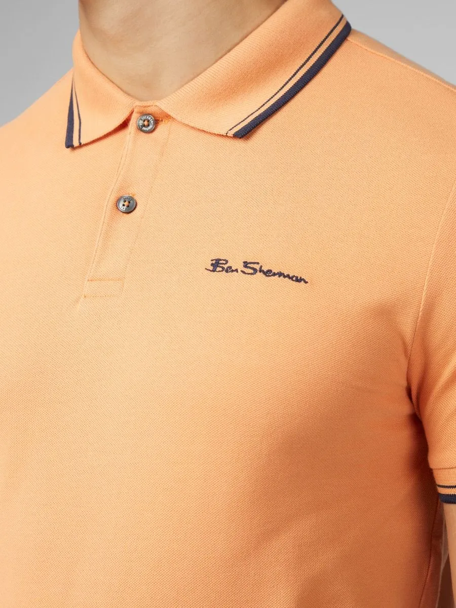 Ben Sherman Casual Short Polo Shirt Copper Orange