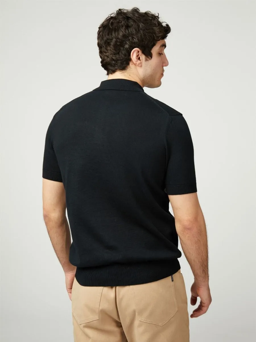 Ben Sherman Black Chest Stripe Polo Shirt