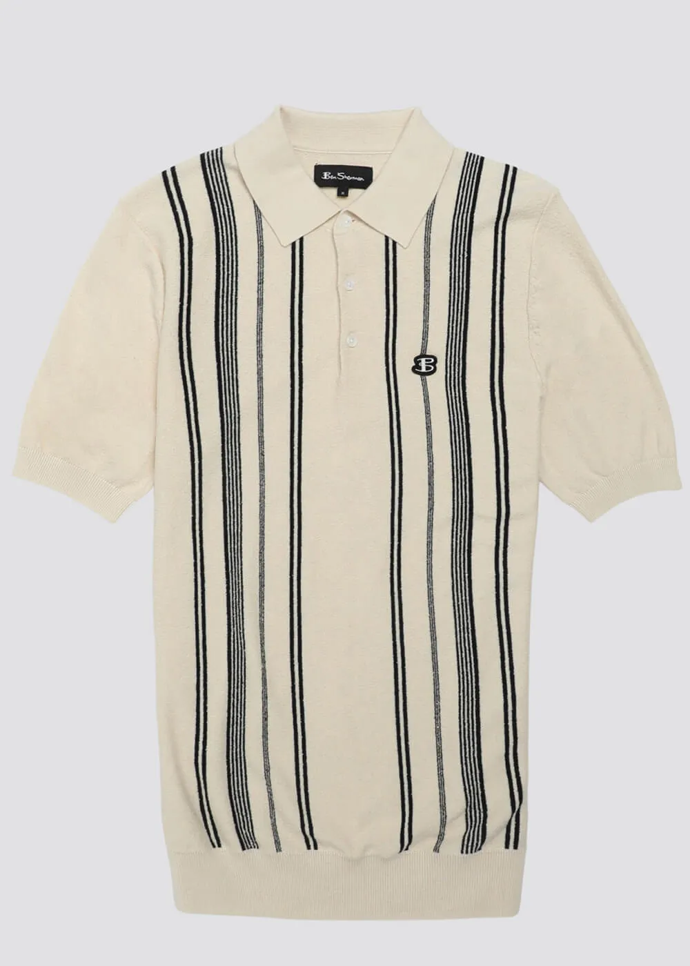 Ben Sherman Men's Ivory Stripe Polo Shirt