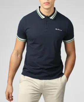 Ben Sherman House Collar Short Sleeve Polo Shirt in Dark Navy