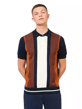 Ben Sherman Men's Striped Knit Polo Shirt