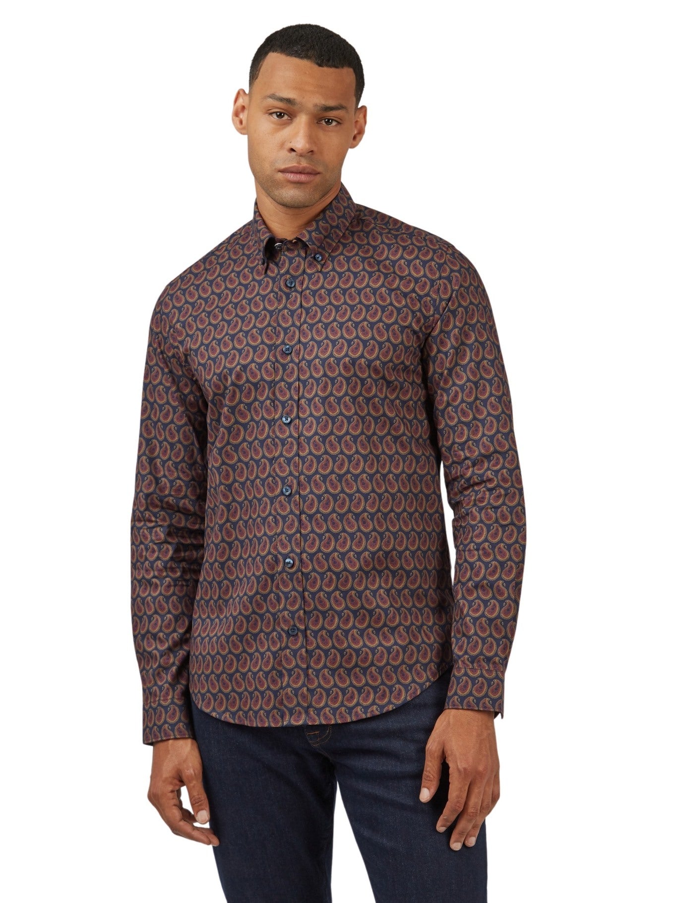 Ben Sherman Paisley Print Shirt Long Sleeve for Men