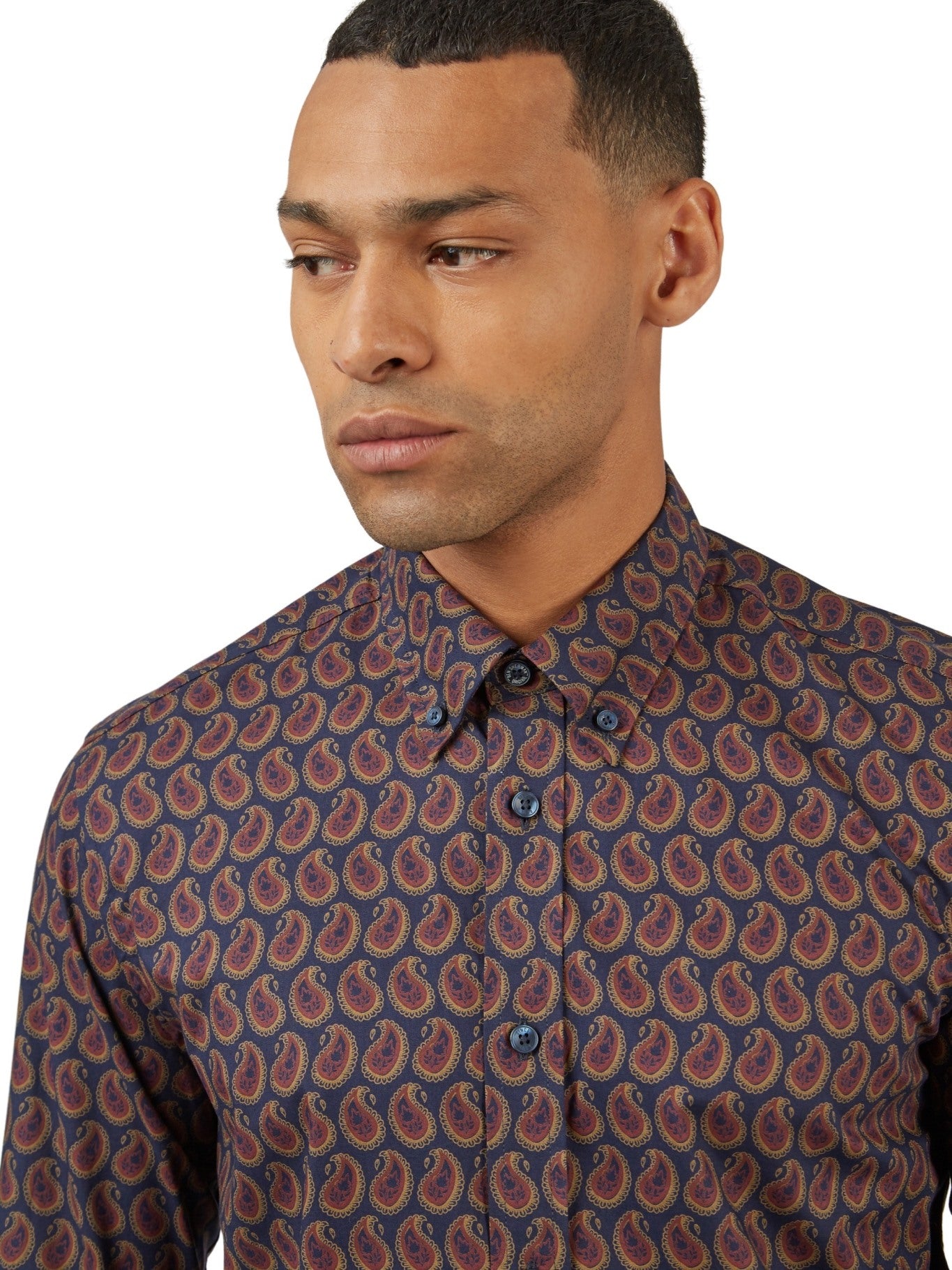 Ben Sherman Paisley Print Shirt Long Sleeve for Men