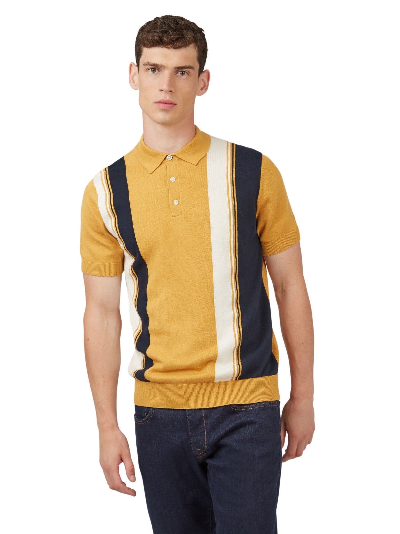 Ben Sherman Polo Shirt Vertical Stripe Mens