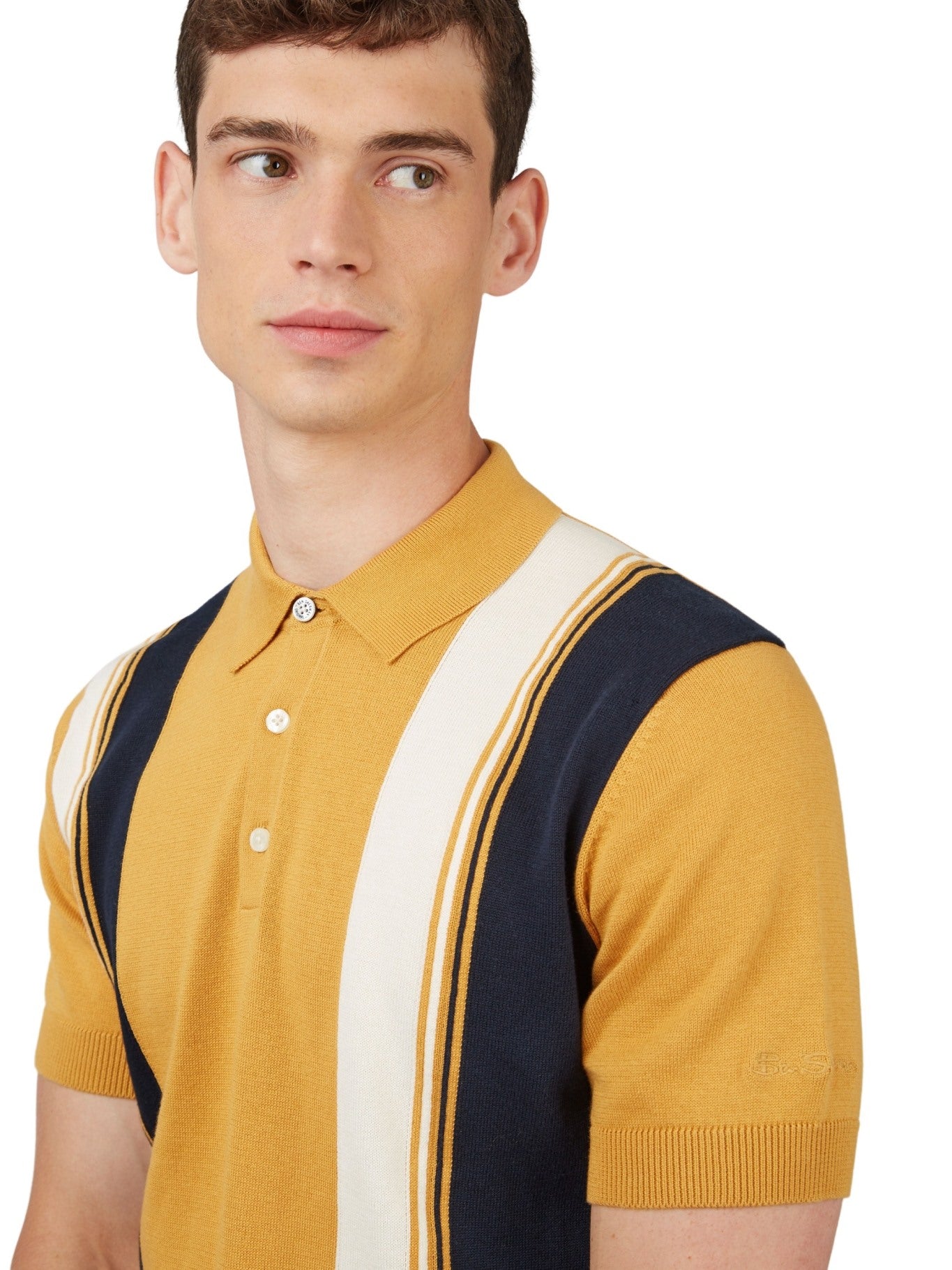 Ben Sherman Polo Shirt Vertical Stripe Mens