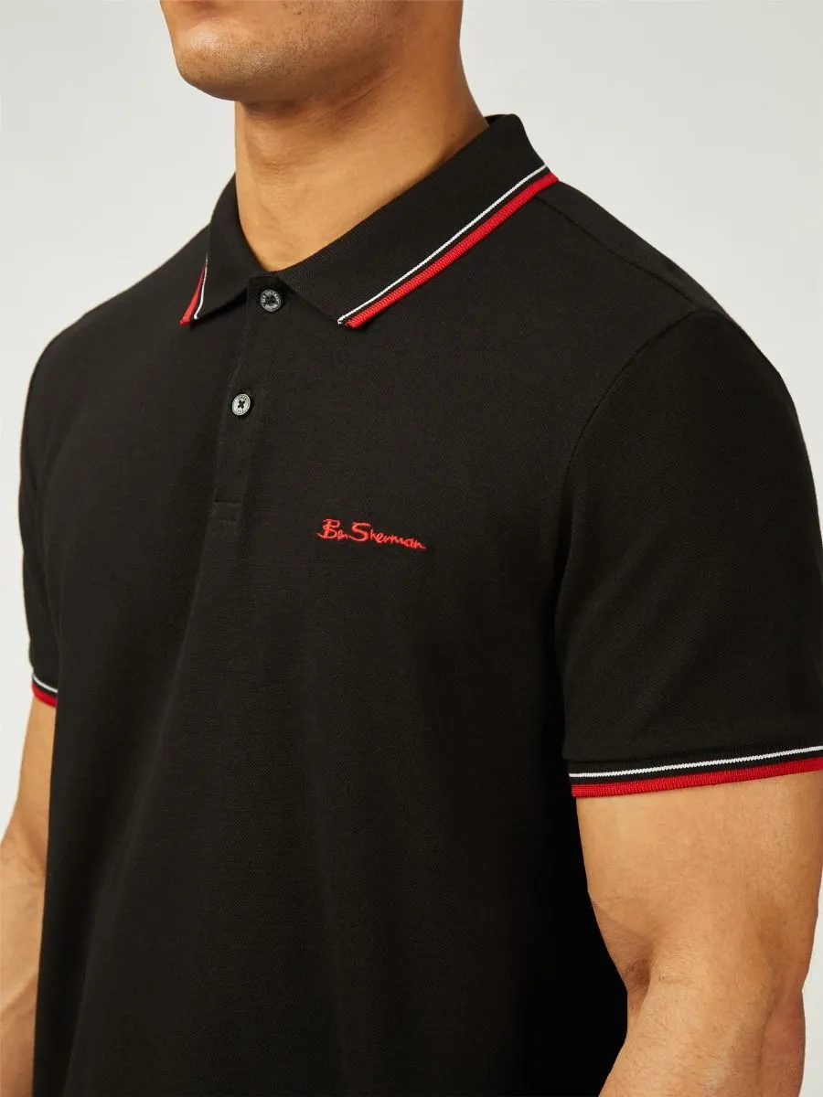 Ben Sherman Signature Pique Polo Shirt - Black