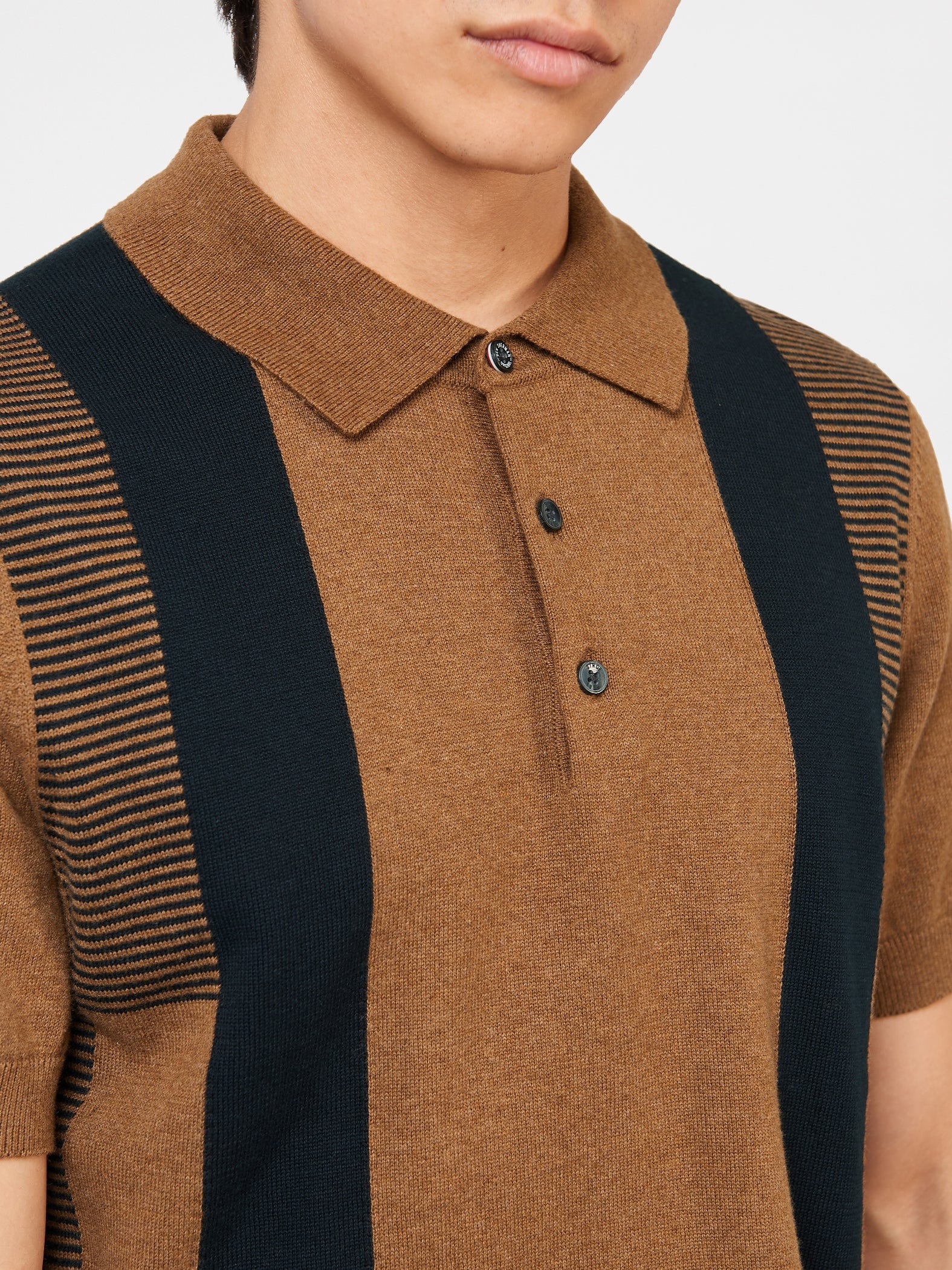 Ben Sherman Stripe Knit Polo Shirt