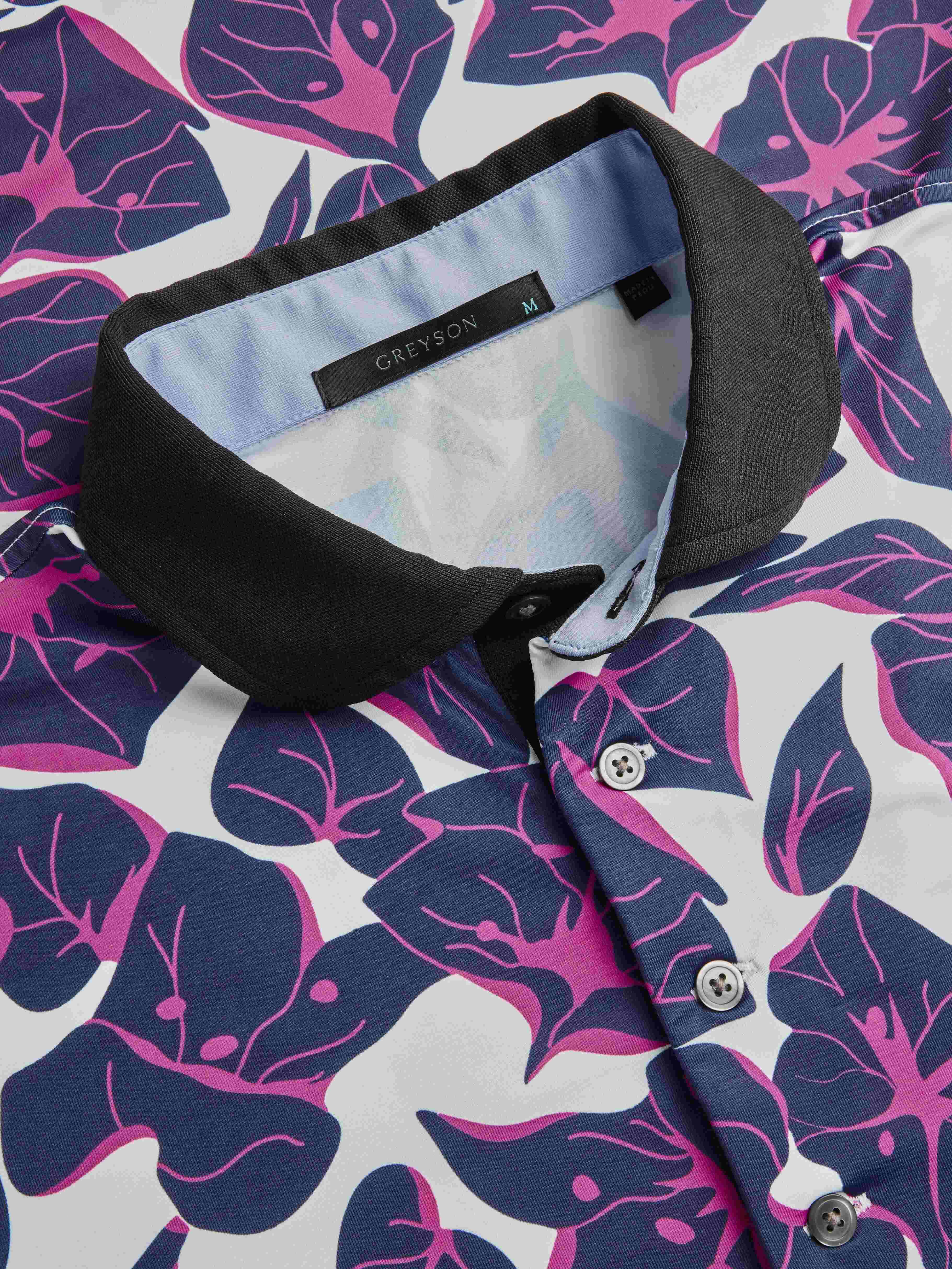 Bermuda Polo Shirt with Floral Print