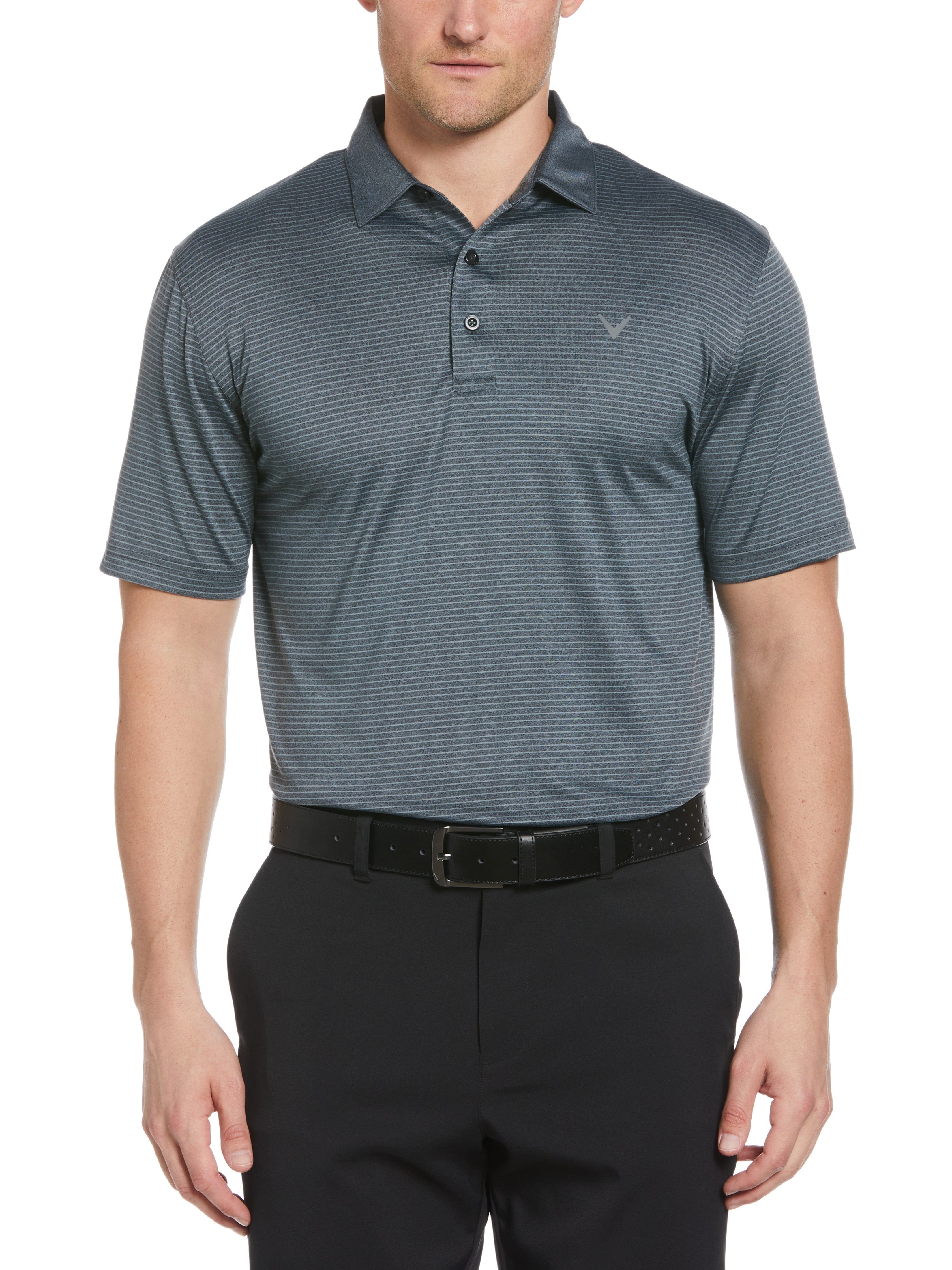 Big and Tall Heather Micro Stripe Golf Polo