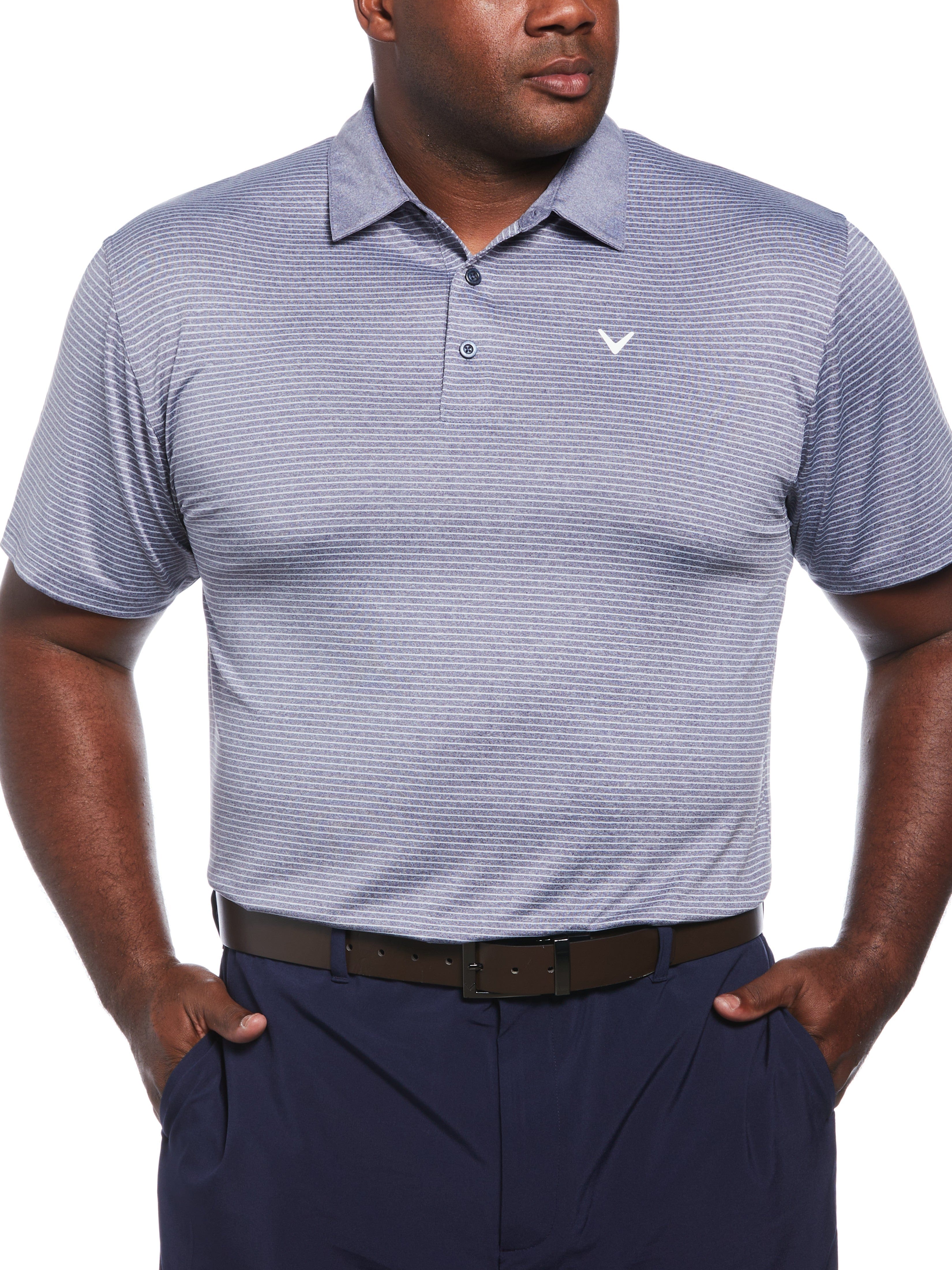 Big and Tall Heather Stripe Golf Polo