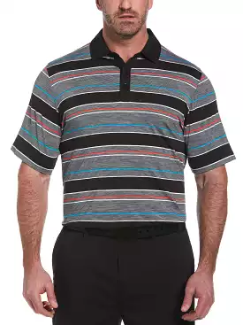 Big and Tall Swing Tech Golf Polo shirt in Marled Texture Stripe - Best Price, Big Sizes, Quality Fabric | Shop Now