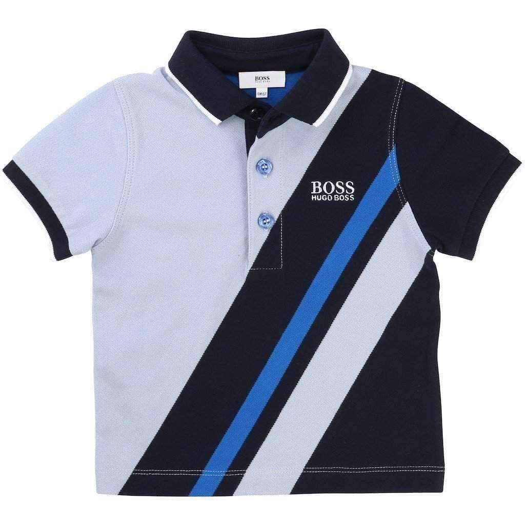 Black and Blue Striped Polo Shirt