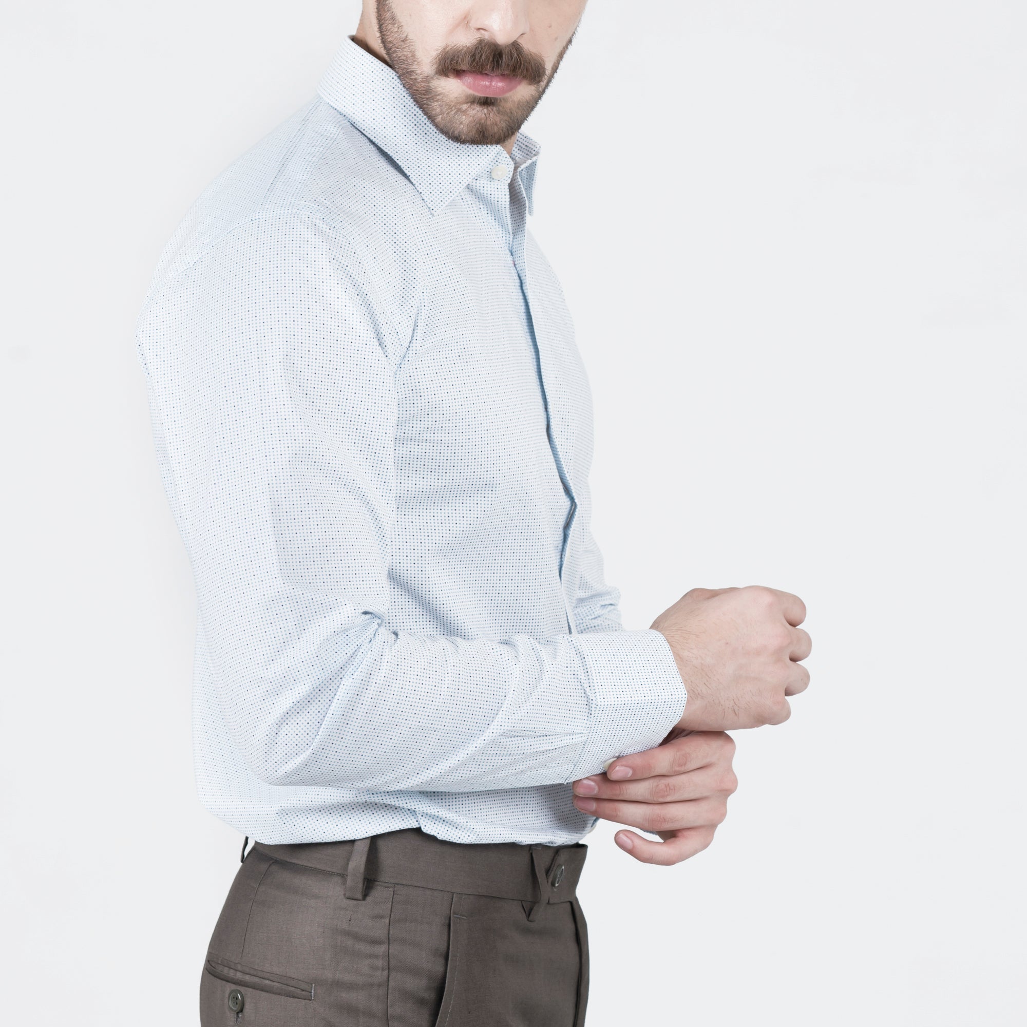 Black Dotted White Dress Shirt