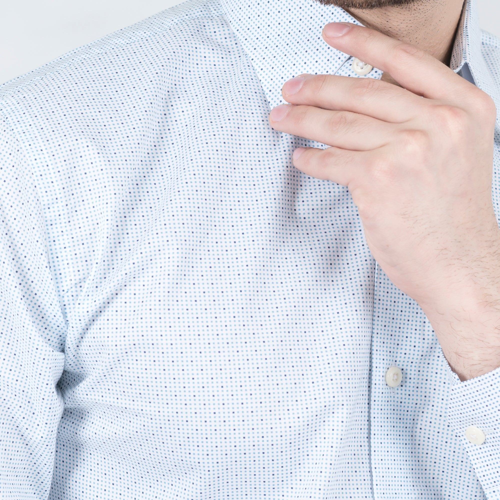 Black Dotted White Dress Shirt