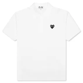 Black Polo Shirt with White Emblem