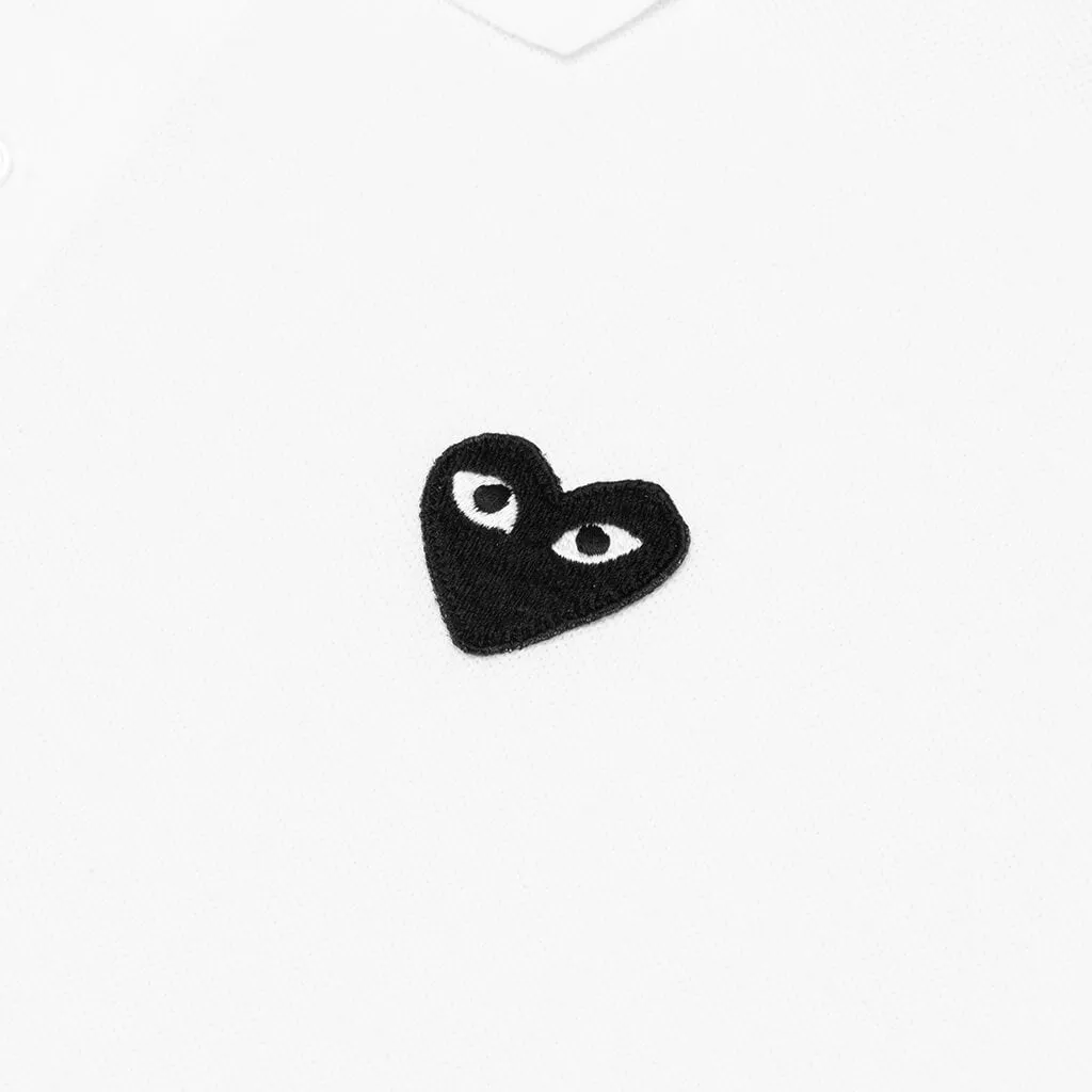 Black Polo Shirt with White Emblem