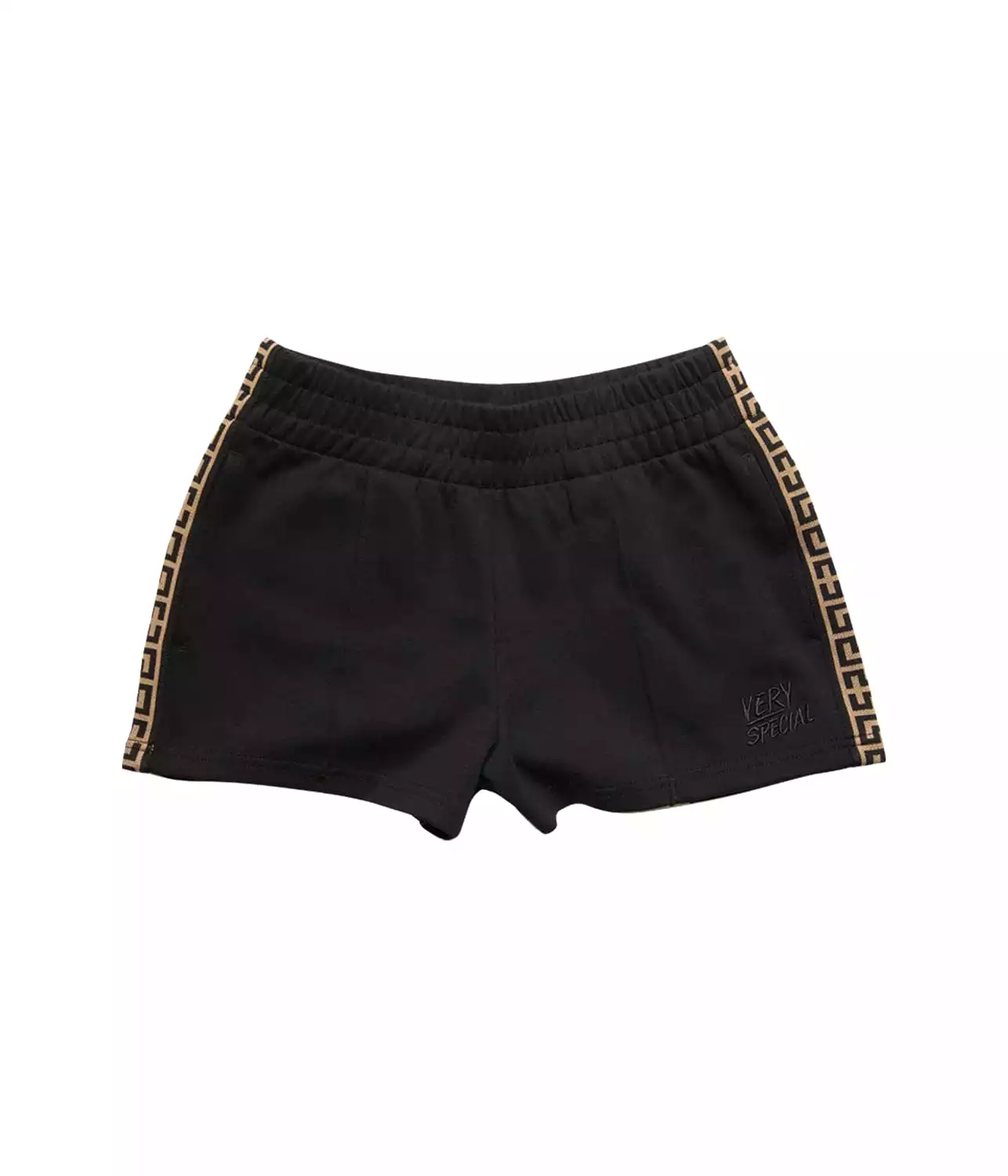 Black Geo Track Shorts