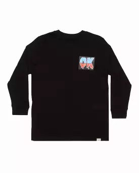 Black Gradient Long Sleeve Tee by BOB OK