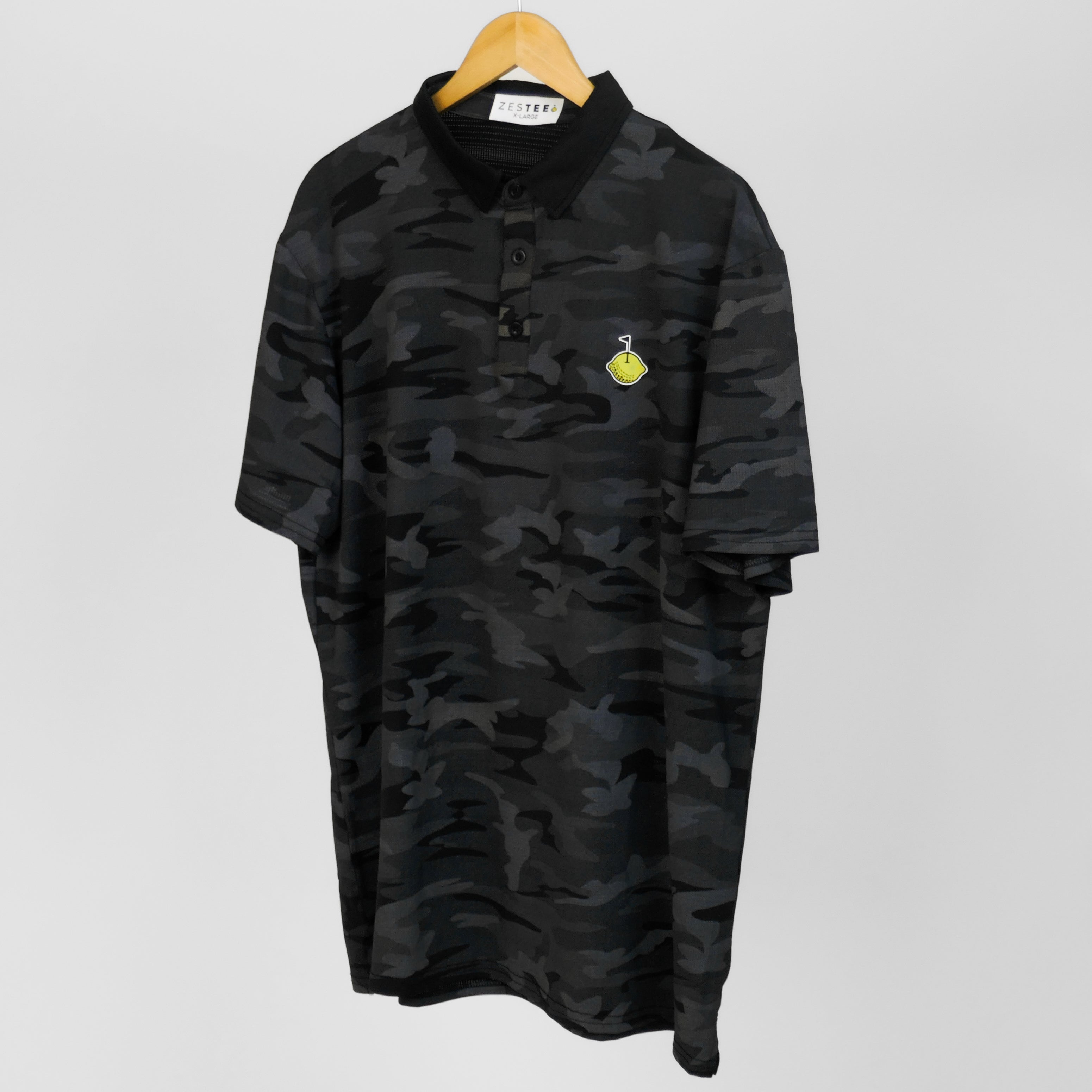 Black Military-Inspired Polo Shirt