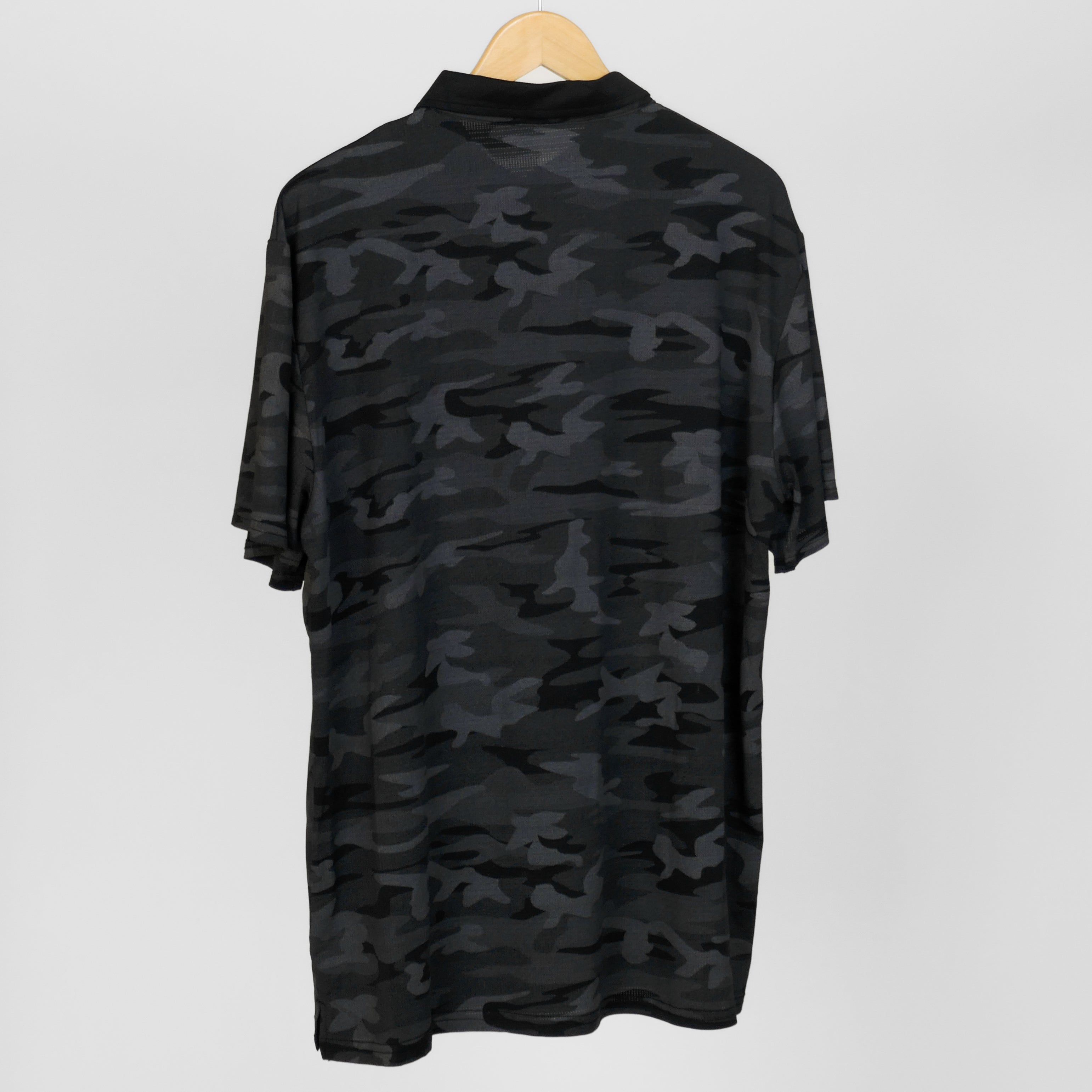 Black Military-Inspired Polo Shirt