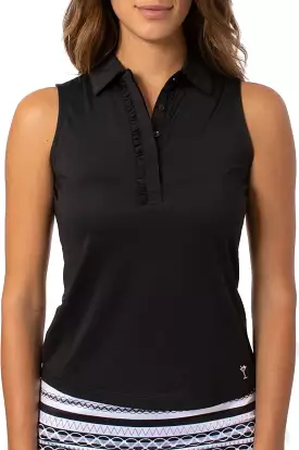 Black Ruffle Polo - Sleeveless