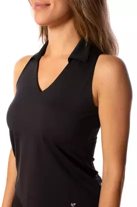 Black Sleeveless Lisa Polo