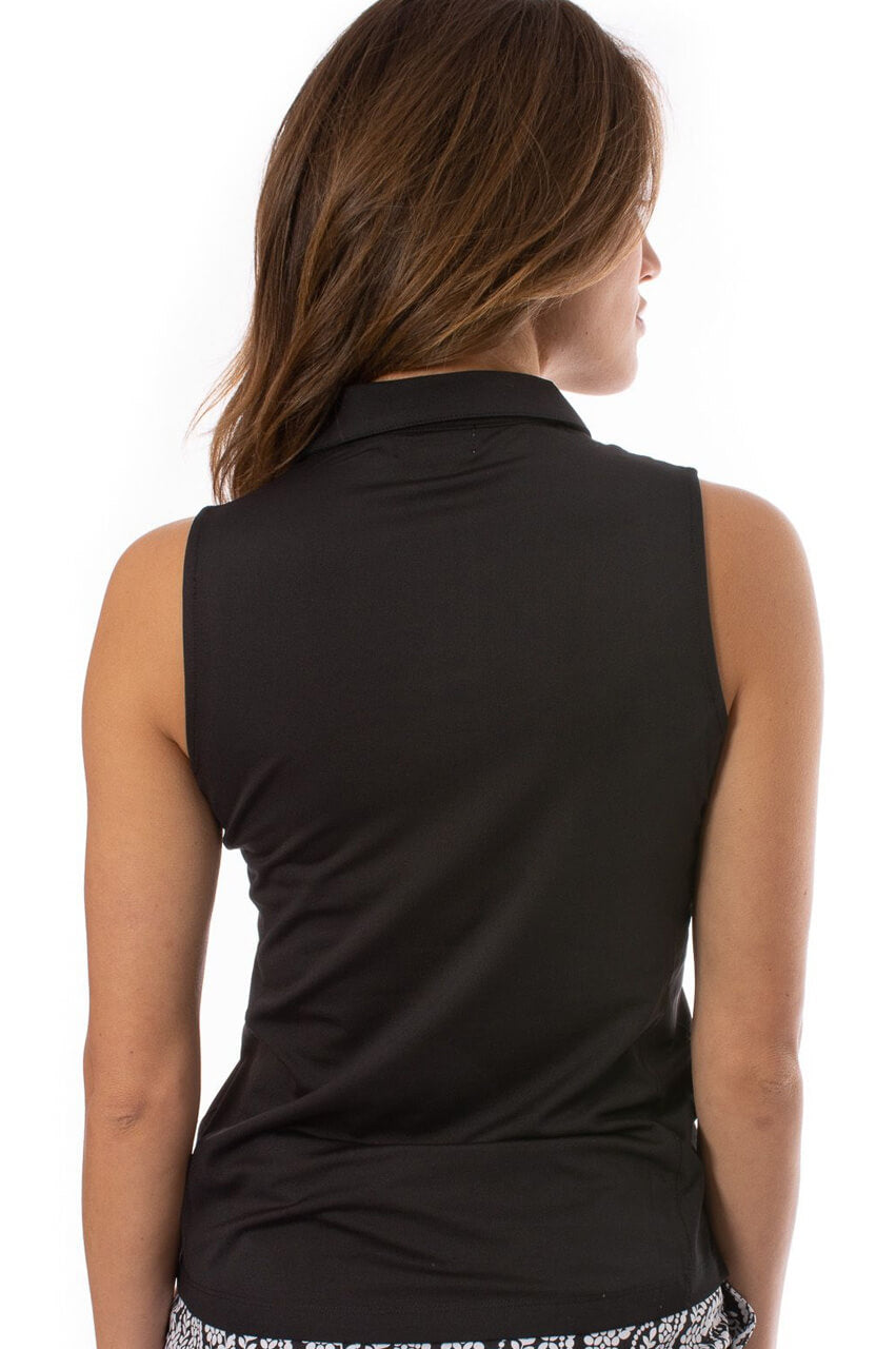 Black Zip Polo-Tank Top