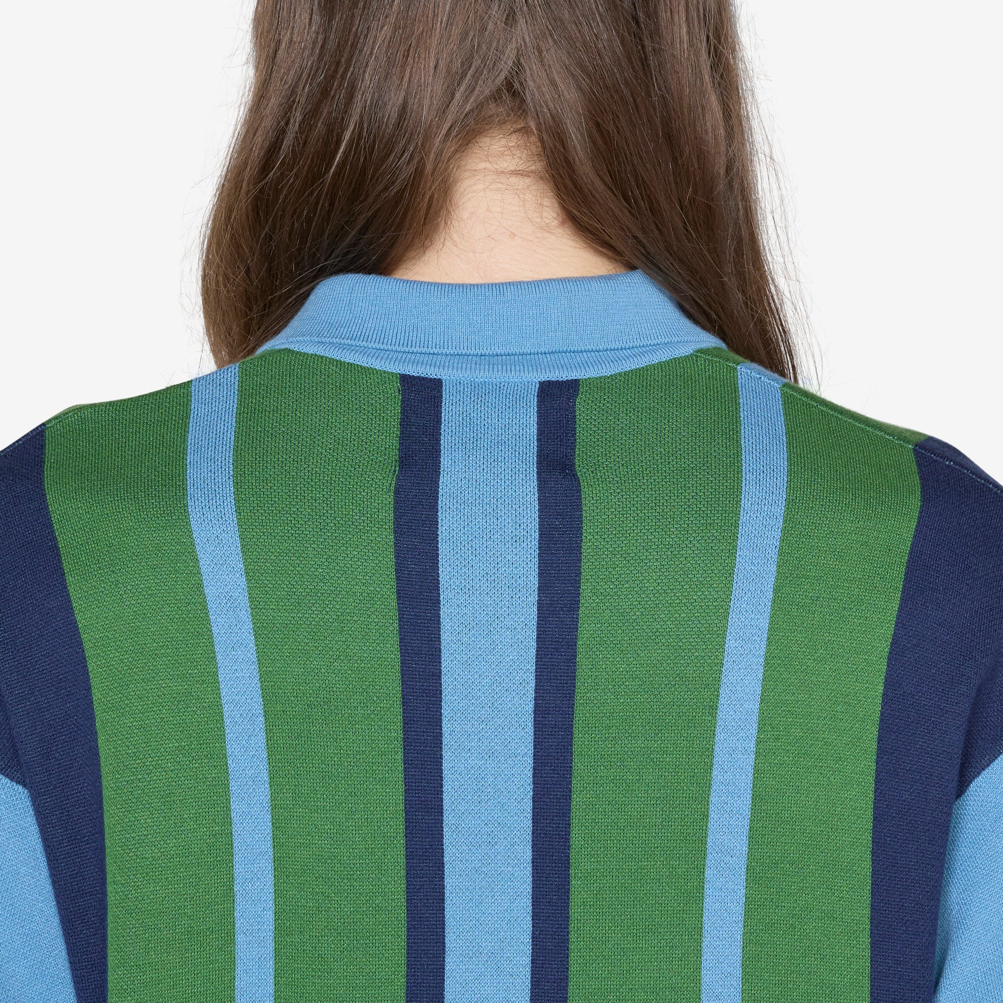 Blue Knit Camp Collar Shirt