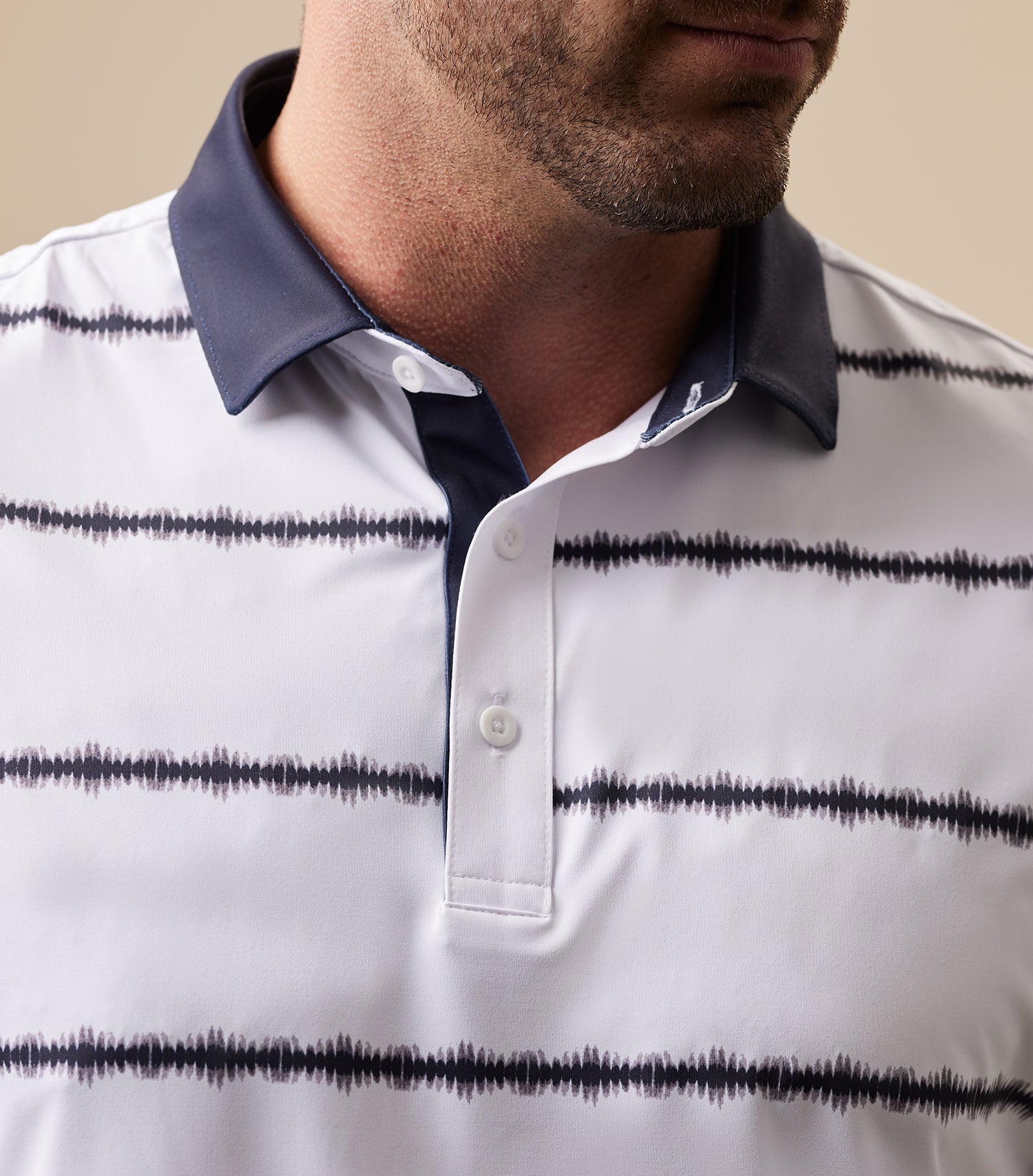 Blue Shibori Stripe Polo