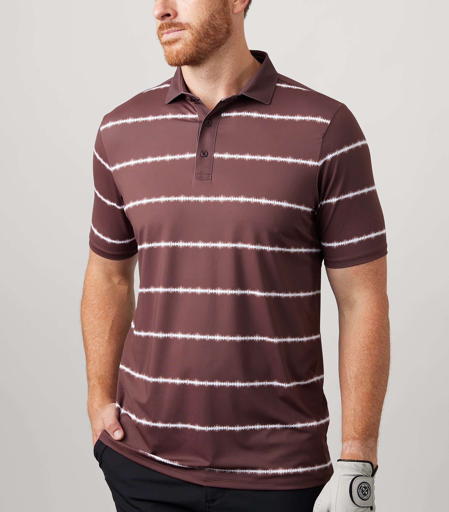 Blue Shibori Stripe Polo