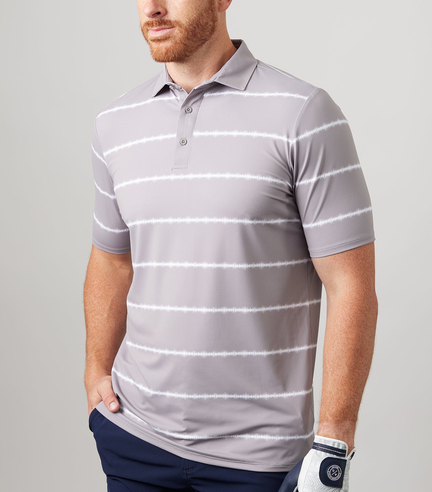 Blue Shibori Stripe Polo