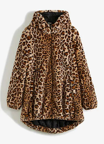 Faux Fur Animal Print Coat from bonprix at Grattan