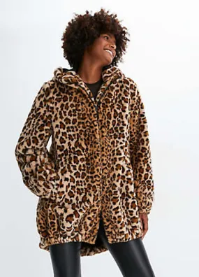 Faux Fur Animal Print Coat from bonprix at Grattan