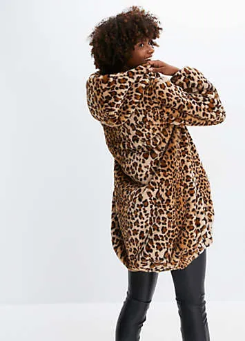 Faux Fur Animal Print Coat from bonprix at Grattan