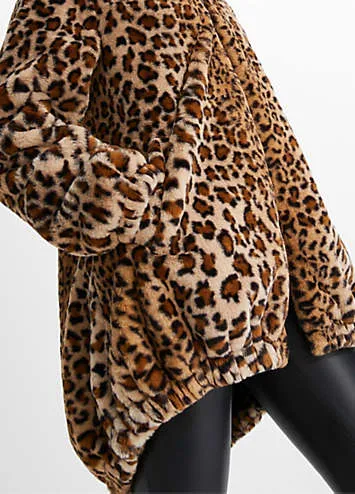 Faux Fur Animal Print Coat from bonprix at Grattan