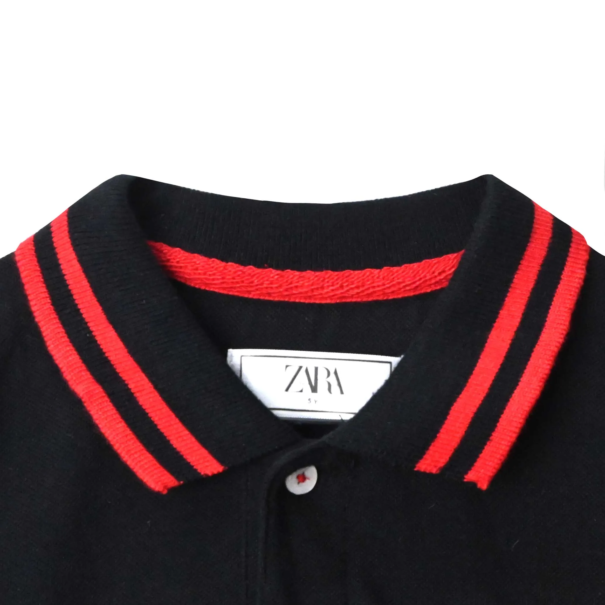 Boys' Black Cotton Polo with Animated Print